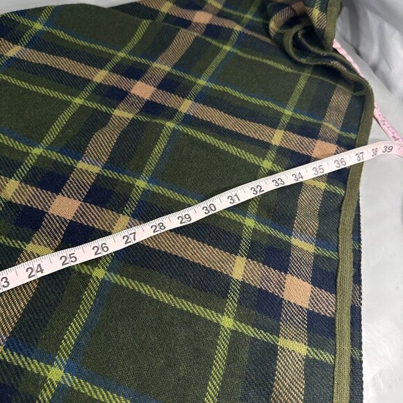 IKC Country Wear Cape Womens Italian Yarn Shawl Sweater Windowpane Plaid V Neck - Picture 10 of 13